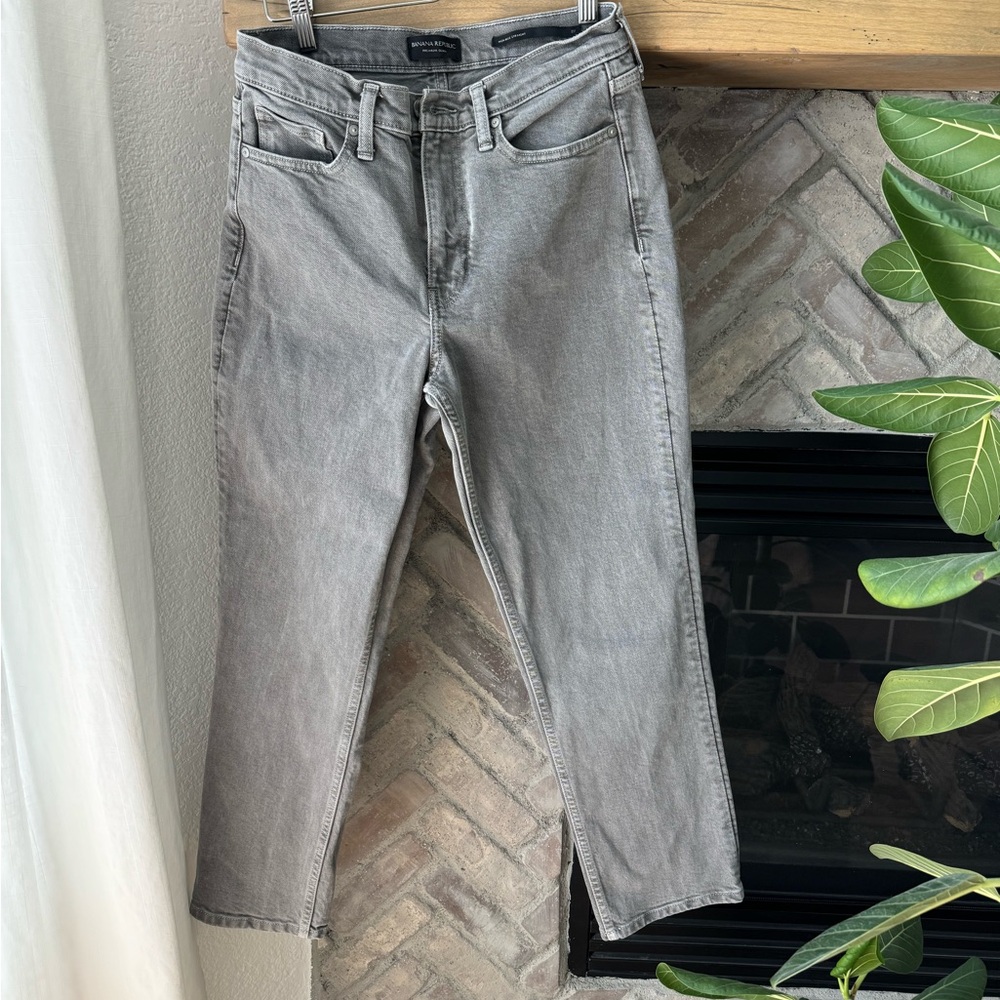 Banana Republic Premium Denim High Rise Straight Jeans